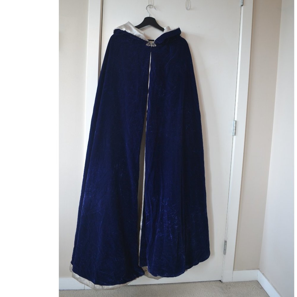 Handmade Navy Velvet Cloak